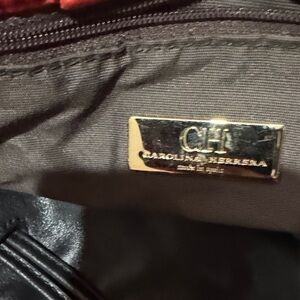 Carolina Herrera Red and Gold Accent Bag